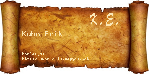Kuhn Erik névjegykártya